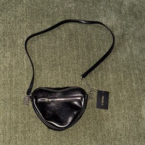 Forever 21 Black Heart Crossbody Bag